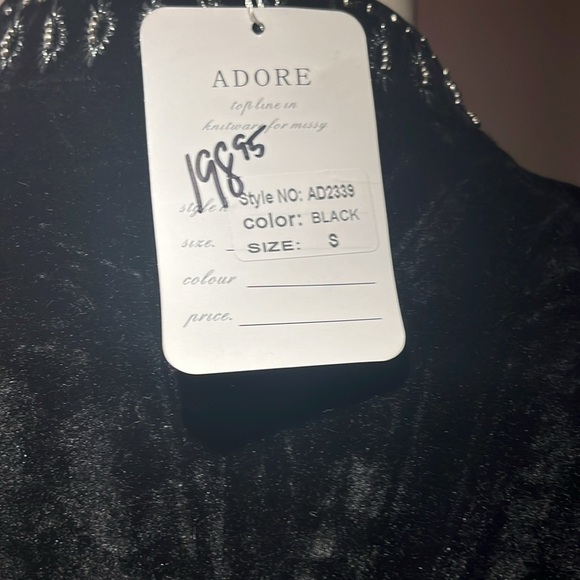 Black jacket velvet with beaded rose pattern nwt by Adore - Picture 7 of 8